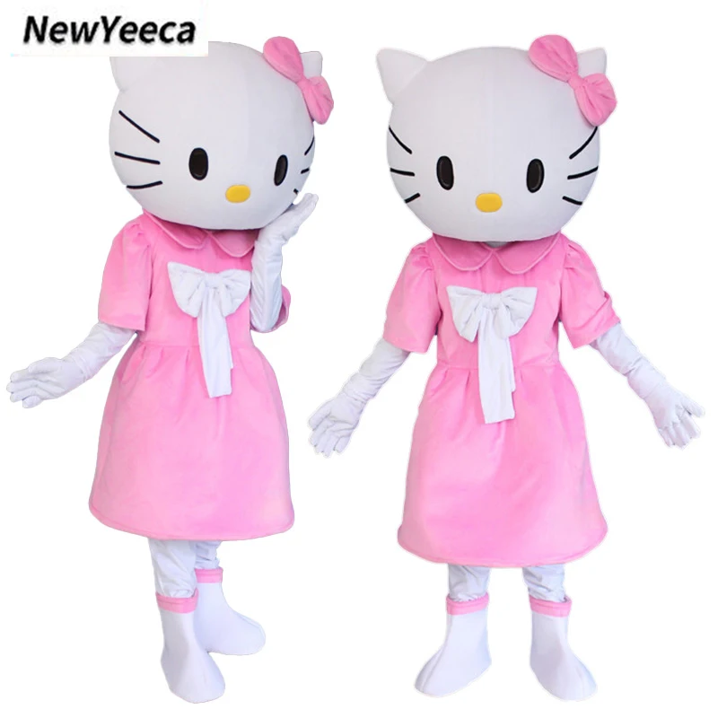 Hochwertiges Hello Kitty Maskottchen Kostüm Rosa Katze Cosplay Kostüm Halloween Kostüm Party Geburtstag Niedliches Tier Karneval Geschenk