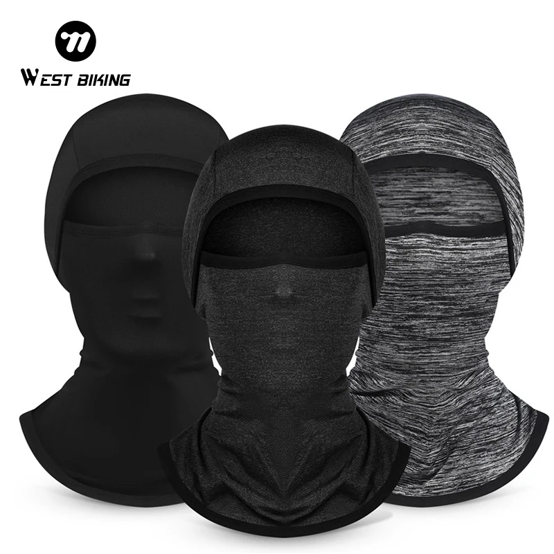 WEST BIKING Frühling Sommer Motorrad Sturmhaube Atmungsaktive Sport Vollgesichtsmaske Sonnenschutz Eisseide Kopfbedeckung für Männer Frauen Image