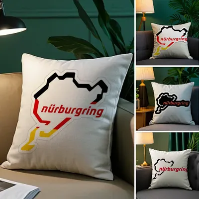 Nürburgring Sportwagen-Kissenbezug, Plüschstoff, weich, doppelseitig bedruckt, Sofa-Kissenbezug, Dekokissenbezüge Image