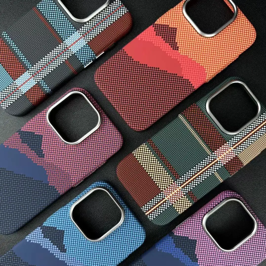 MagSafe Kevlar Hülle für IPhone 16 Pro Max Plus 15 Pro Max 14 13 12 Pm Iphone 16 Carbon Mganetic Slim Wireless Charging Phone Cover Image