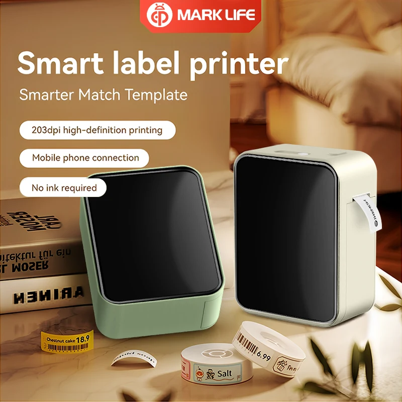 Marklife Mini-Thermo-Etikettendrucker P15 Bluetooth-Klebeetikettendrucker für Küche, Schule, Büro, Geschenk/DIY, kreativ/Markierung Image