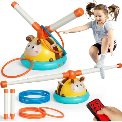 2-in-1 Musikalisches Springen- und Wurfringspiel, Spielzeug, Marienkäfer-Übungsgerät, sensorisches Training für Kinder, ferngesteuertes Outdoor-Spielzeug Image