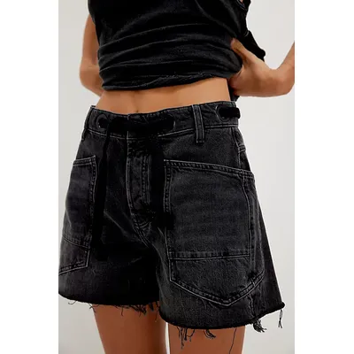 We The Free Moxie Barrel Shorts at Free People in Night Hawk, Size: 30