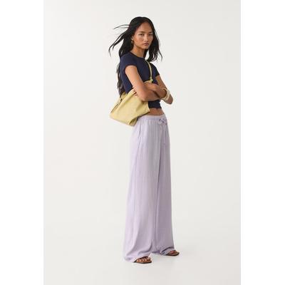 Stradivarius Flowing linen blend trousers Lilac XS