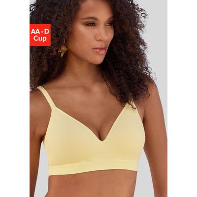 Push-up-BH LASCANA "COMFY BRA", Damen, Gr. 80, Cup AA, gelb (vanille), Piquu00e9, Obermaterial: 50% Baumwolle, 33% Polyamid, 14% Polyester, 3% Elasthan, Basic, BHs, ohne Bügel aus weicher Baumwollqualität, Basic Dessous Image