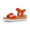 Keilsandalette GABOR "GENUA", Damen, Gr. 38, orange, Ziegenveloursleder, feminin, Schuhe, Riemchensandale, Komfortschuh, Schmuckelement, G-Weite