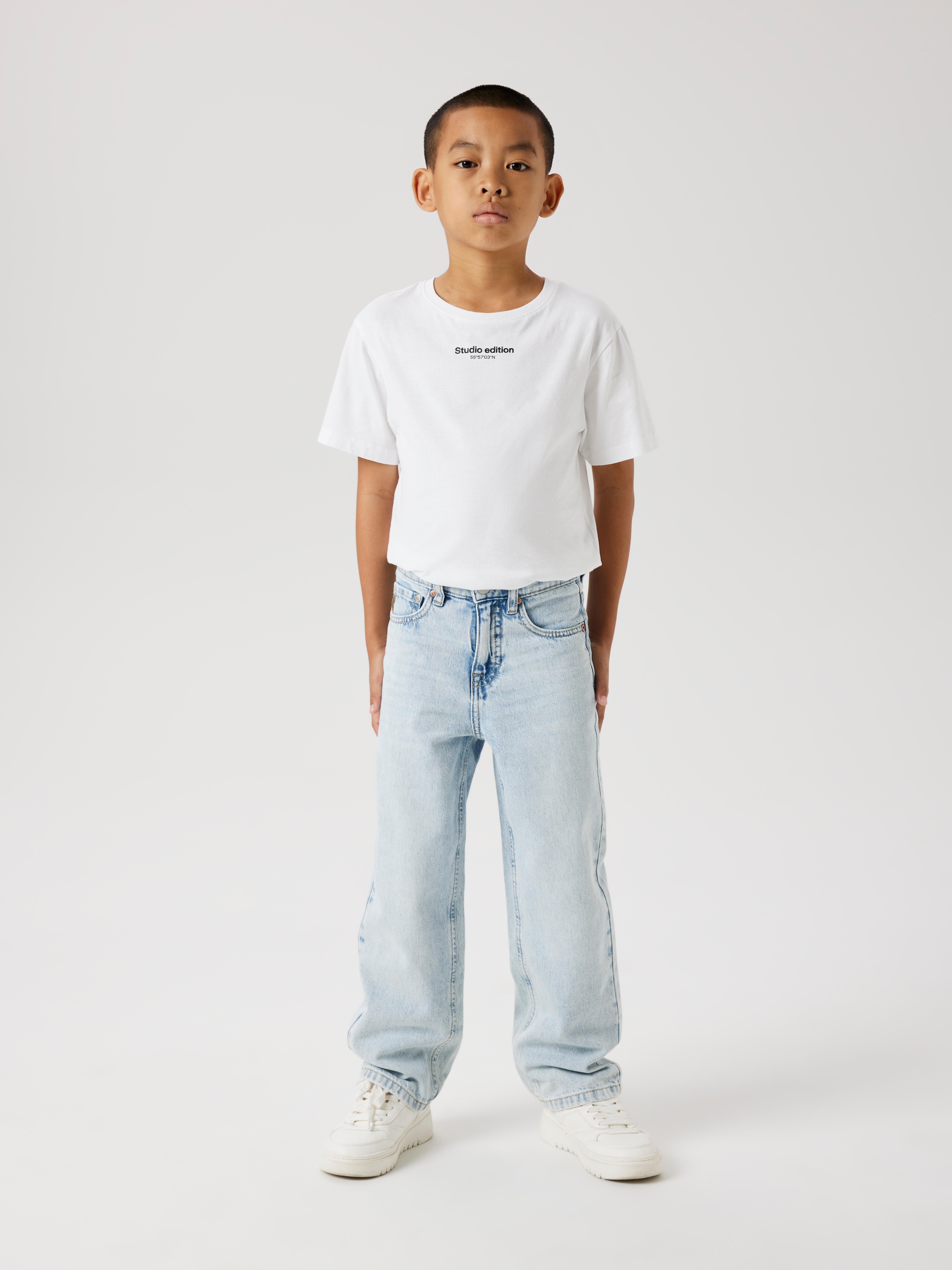 Straight-Jeans NAME IT "NKMRYAN – Jeans mit geradem Bein, strapazierfähig", Jungen, Gr. 164, N-Gr, blau (light blau denim), Denim/Jeans, Obermaterial: 100% Baumwolle, unifarben, straight fit lang, Jeans Straight-Jeans, unifarben, casual, straight...