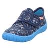 Hausschuh SUPERFIT "BILL WMS: Mittel", Kinder, Gr. 31, blau (dunkelblau kombiniert), Baumwolle, casual, Schuhe, Klettschuh mit Klettverschluss, Größenschablone zum Download