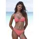 Bügel-Bikini-Top COPENHAGEN STUDIOS "Nela", Damen, Gr. 44, Cup B, rot (apricot), Rippware, Recycling-Polyamid, unifarben, strukturiert, Bikini-Oberteile, mit Doppelträgern