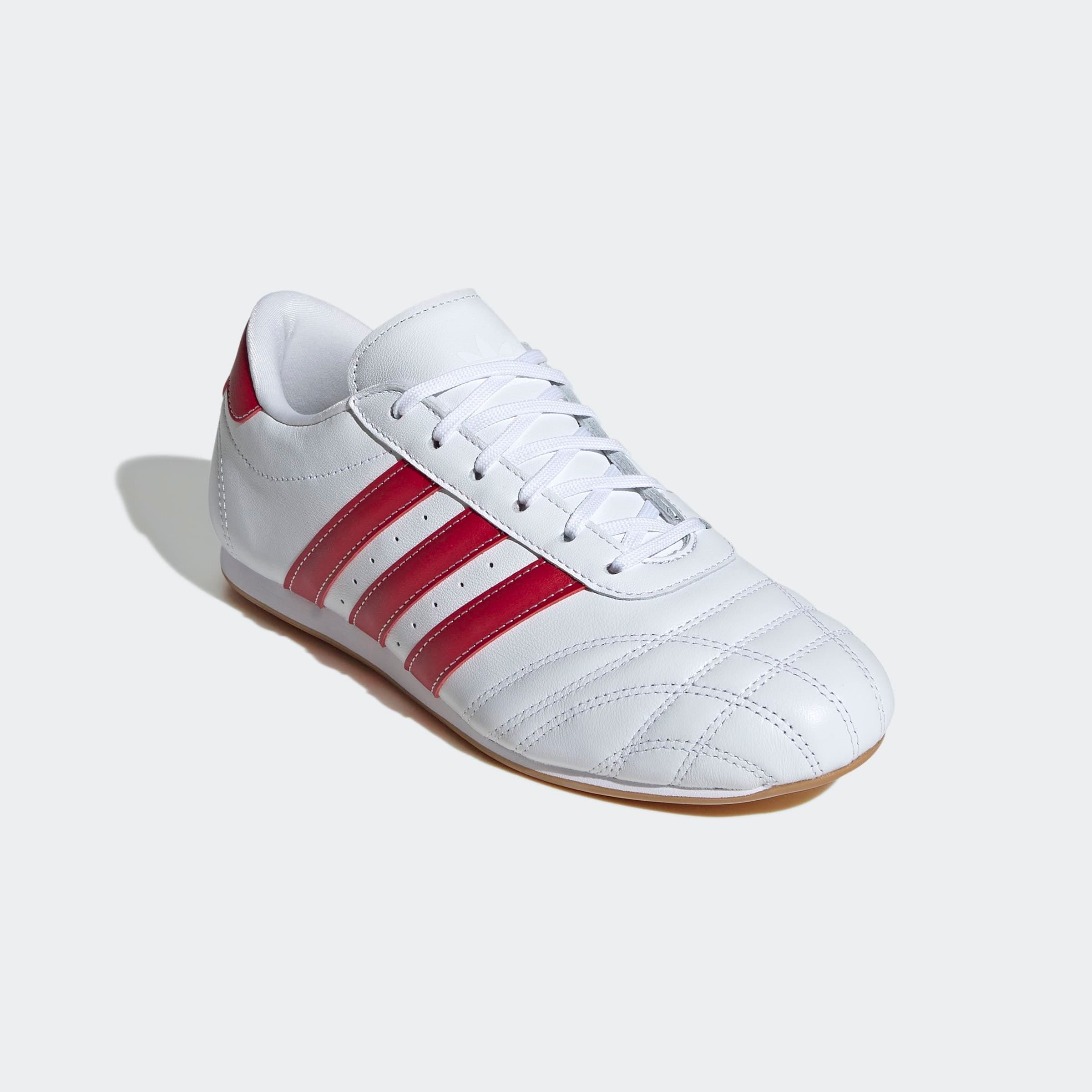 Sneaker ADIDAS ORIGINALS "ADIDAS TAEKWONDO LACE", Damen, Gr. 41, weiß (cloud weiß, team victory rot, gum 3), Leder, Schuhe Sneaker