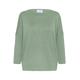 Rundhalspullover SAINT TROPEZ "A2561, MilaSZ R-Neck", Damen, Gr. S (36), grün (grün bay melange), Feinstrick, Obermaterial: 80% Viskose, 20% Polyacryl, meliert, modisch, normal, Rundhals, 3/4-Ärmel, Pullover