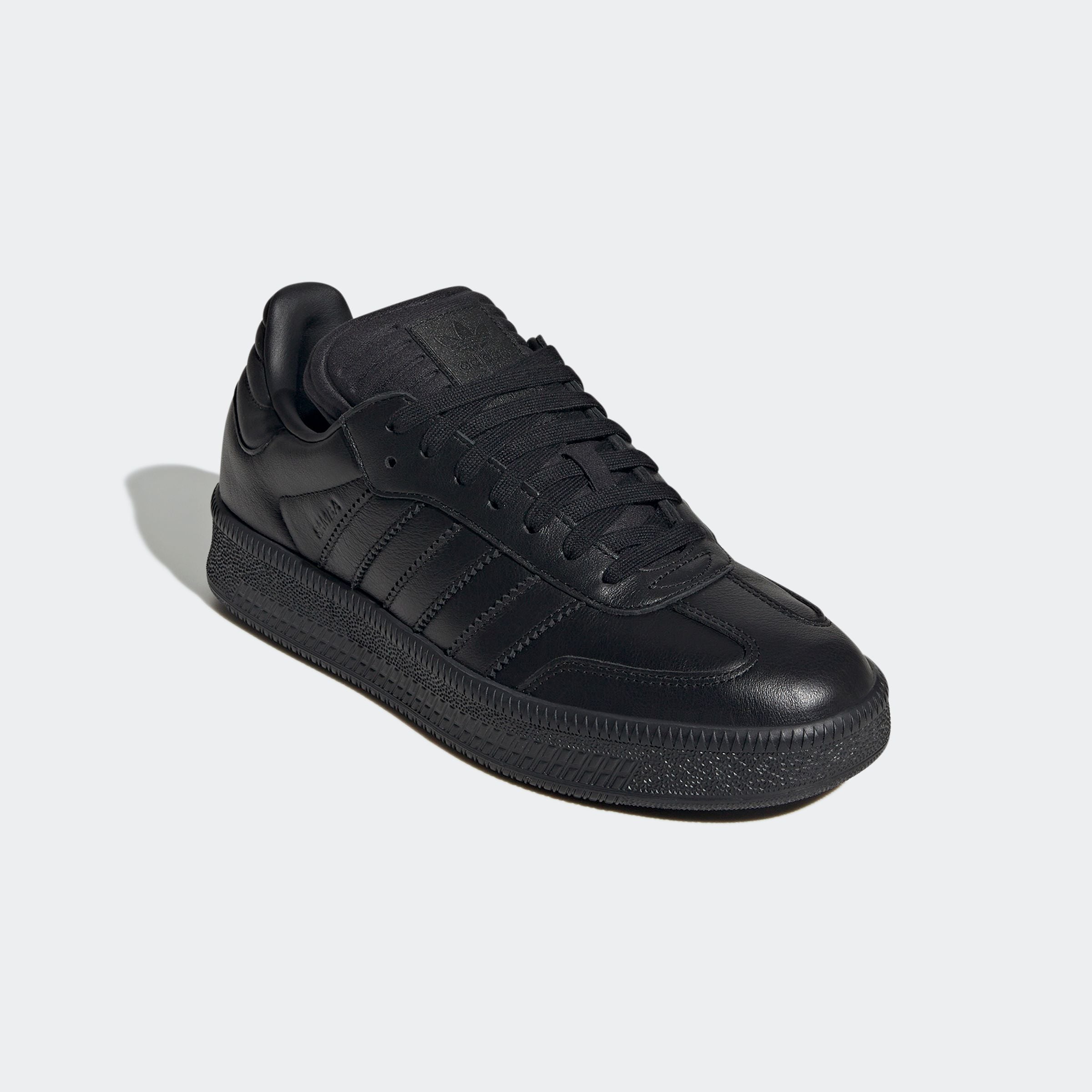 Sneaker ADIDAS ORIGINALS "SAMBA XLG", Herren, Gr. 48, schwarz (core schwarz, core schwarz, core schwarz), Leder, Textil, Schuhe Sneaker, mit erhöhter Sohle und gepolsterter Zunge
