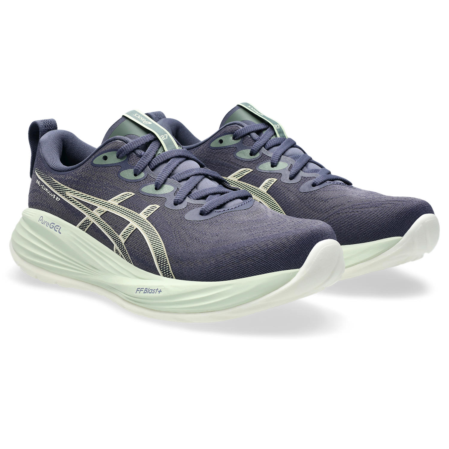 Laufschuh ASICS "GEL-CUMULUS 27", Damen, Gr. 40,5, indigo fog, cream, Textil, Schuhe Laufschuh