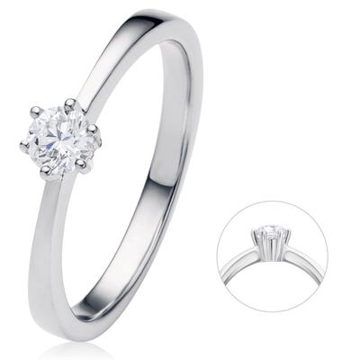Diamantring ONE ELEMENT "0.2 ct Diamant Brillant Ring aus 585 Weißgold" Gr. 54, silber, Fingerringe, Damen, 54, 0,2 ct, Weißgold 585-Gold-Diamanten, Weißgold 585, Gold, Diamanten, zeitlos schön – für besondere Momente gemacht Image
