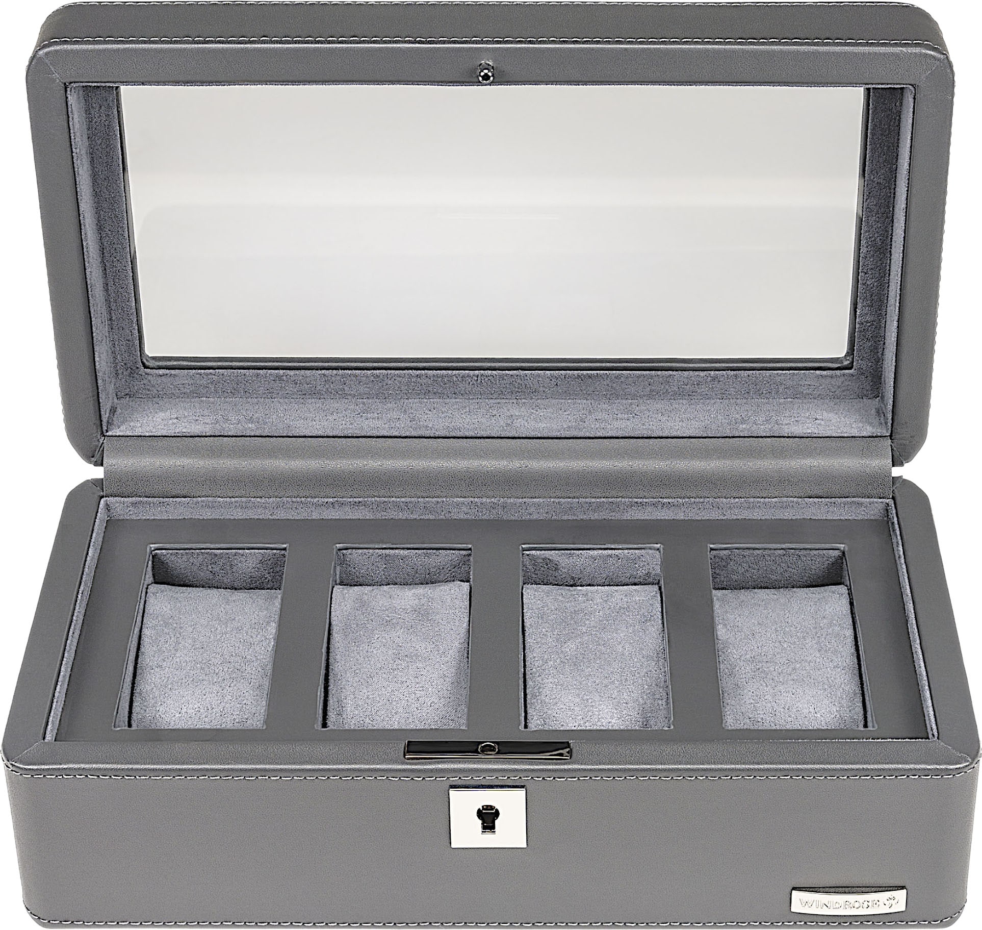 Uhrenbox WINDROSE "Tempora, 804020.07", grau, Aufbewahrungsboxen, Damen, Aufbewahrung, Uhrenkasten, Ø max.40mm, Armbanduhr, Geschenkidee