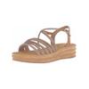 Keilsandalette GABOR "Gabor Sandalen Lederimitat", Damen, Gr. 37, gold, Lederimitat, casual, Schuhe