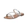 Pantolette GEOX "Geox Pantoletten Leder", Damen, Gr. 39, silber, Leder, casual, Schuhe