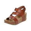 Keilsandalette BLOWFISH "Blowfish Sandalen Lederimitat", Damen, Gr. 39, braun (mittelbraun), Lederimitat, casual, Schuhe