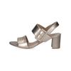 Riemchensandale CAPRICE "Caprice Sandalen Leder", Damen, Gr. 39, grau (platin), Leder, casual, Schuhe
