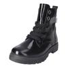 Schnürstiefelette RICOSTA "Ricosta Stiefelette Leder/Synthetik", Kinder, Gr. 37, schwarz (schwarz lack), Leder, Synthetik, casual, Schuhe