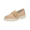 Slipper REMONTE "Remonte Slipper Glattleder", Damen, Gr. 39, braun (hellbraun), Glattleder, casual, Schuhe