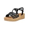 Keilsandalette GABOR "Gabor Sandalen Lederimitat", Damen, Gr. 42, schwarz, Lederimitat, casual, Schuhe