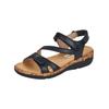Riemchensandale REMONTE "Remonte Sandalen Leder", Damen, Gr. 37, schwarz, Leder, casual, Schuhe