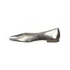 Ballerina PAUL GREEN "Paul Green Ballerinas Nappaleder", Damen, Gr. 37,5, grau (platin), Nappaleder, casual, Schuhe