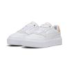 Sneaker PUMA "Cali Court Match Sneakers Damen", Gr. 39, weiß (weiß almost apricot orange), Obermaterial: Kuhleder, Synthetik; Futter: Textil; Innensohle: Textil; Laufsohle: Gummi, Schuhe