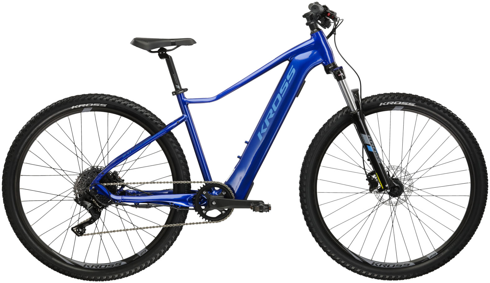 E-Bike KROSS "KROSS E-MTB Lea Boost 2.0 29 Zoll blau" Gr. 48, blau (blau, schwarz), Elektrofahrräder, 48cm, 29 Zoll (73,66cm) Image