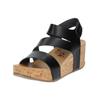 Keilsandalette BLOWFISH "Blowfish Sandalen Lederimitat", Damen, Gr. 38, schwarz, Lederimitat, casual, Schuhe