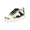Sneaker BUFFALO "Buffalo Sneaker Lederimitat", Damen, Gr. 38, weiß (weiß, gold), Lederimitat, casual, Schuhe