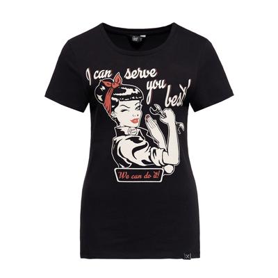 Queen Kerosin Damen Print T-Shirt I can serve you schwarz Image