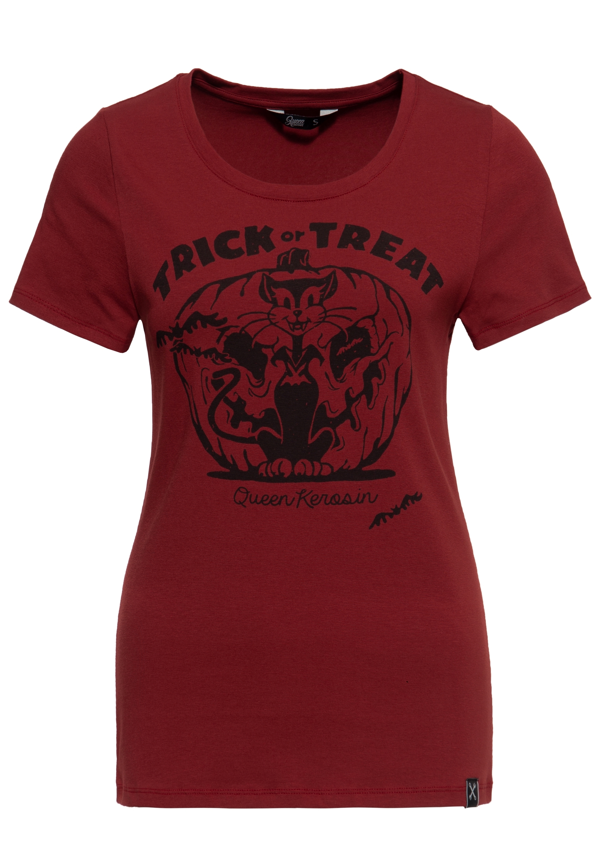 Queen Kerosin Damen Print T-Shirt Trick or Treat terra Image