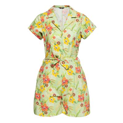 Queen Kerosin Damen Blusen Jumpsuit Hibiscus Mint mint Image