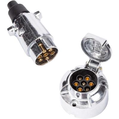 Anhängersteckdose & 7-polige Metallsteckdose, 12 V, wasserdicht, 7-polige Anhängersteckdose, matt, Image