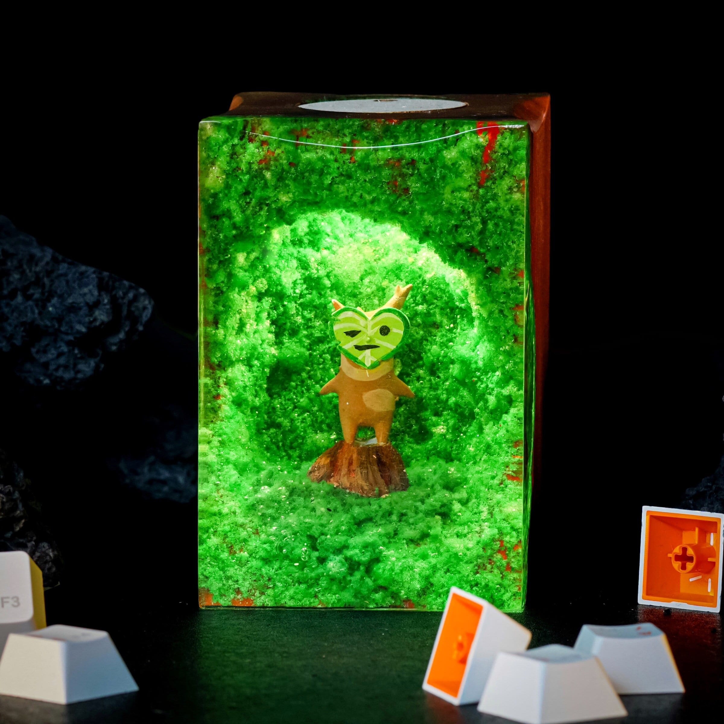 Lampada in resina Korok, luce notturna The Legend of Zelda, lampada diorama a tema videogiochi, graziosa decorazione per la casa, regalo per lui, rega