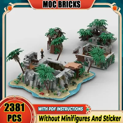 Moc Baustein Pirate Stronghold Pier Shelter Modell Technologie Ziegel DIY Montage Modulare Stadt Street View Spielzeug Geschenk Image