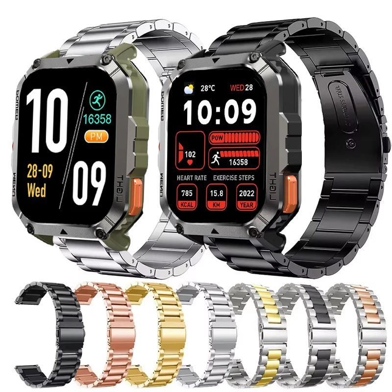 22mm Armband Armband Für Blackview W60 Smartwatch Metall Armband Für Blackview W60 W70 Pro W50 W50 Pro Milanese Schleife armband Image