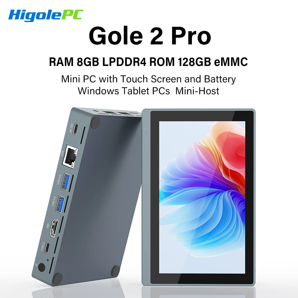Higole Gole 2 Pro 5.5'' Mini PC Intel N5095 Windows 11 WiFi5 8/16 128/256G 4K Windows Tablet Laptop Desktop PC Mini Computers