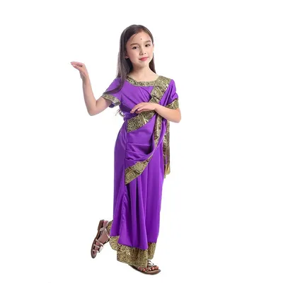 Indische Mädchen traditionelles Bollywood Prinzessin Kostüm Indien Saree Kaftan für Kinder Halloween Image