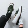 Frühling Neue männer Grün Bankett Hochzeit Casual Leder Schuhe Mode Marke herren Business Bequeme