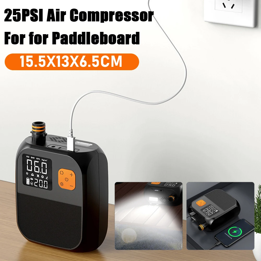 SUP Boot Kajak Luft Kompressor Elektrische Inflation Paddle Board Pumpen 25PSI Hochdruck Stand Up Paddle Pumpe Boote Zubehör Image