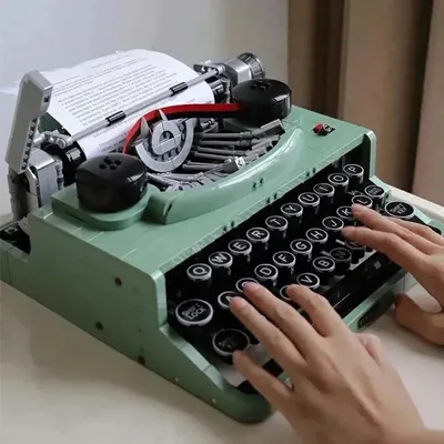 80th century classic retro typewriter model building blocks 21327 creative 2079pcs set assembly toy boy girl birthday gift