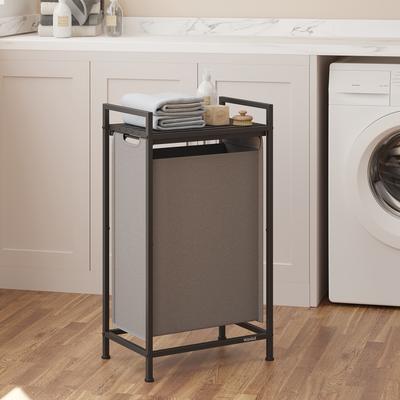 TEMU Laundry Basket, Laundry Hamper, Pull-out And Removable Laundry Bag, Laundry Sorter, Shelf, Metal Frame, 47 L, 42 X 28 X 75 Cm, Laundry Baskets Image