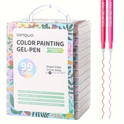 TEMU Boîte de 99 Couleurs d'Encre 0.6mm - pour Peinture Technique Professionnelle Empilable