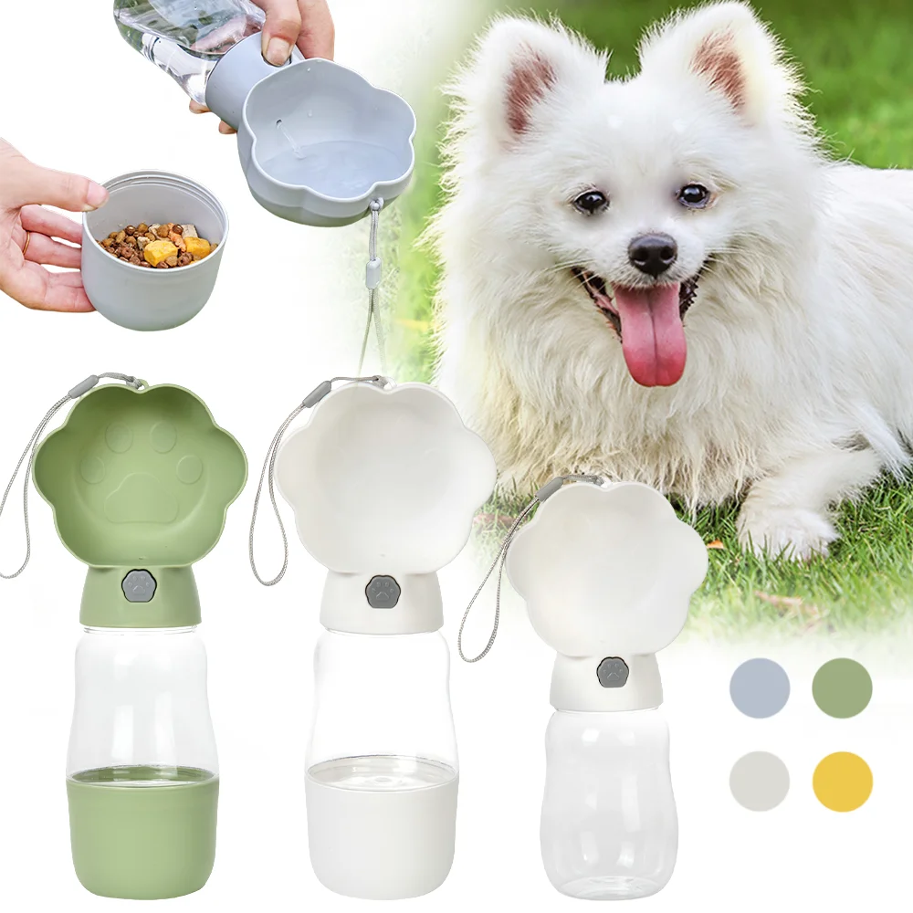2in1 Tragbare Haustier-Wasserflasche für kleine Hundefutter, auslaufsicherer Getränkeschüssel, Wasserspender für den Außenbereich, Chihuahua Bulldog Supplies