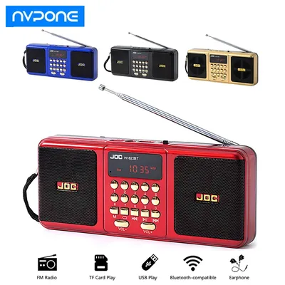 Portable Wireless Speaker Stereo FM Radio Rechargeable Battery Support TF Card USB Bluetooth-compatible Speaker With FM Receiver