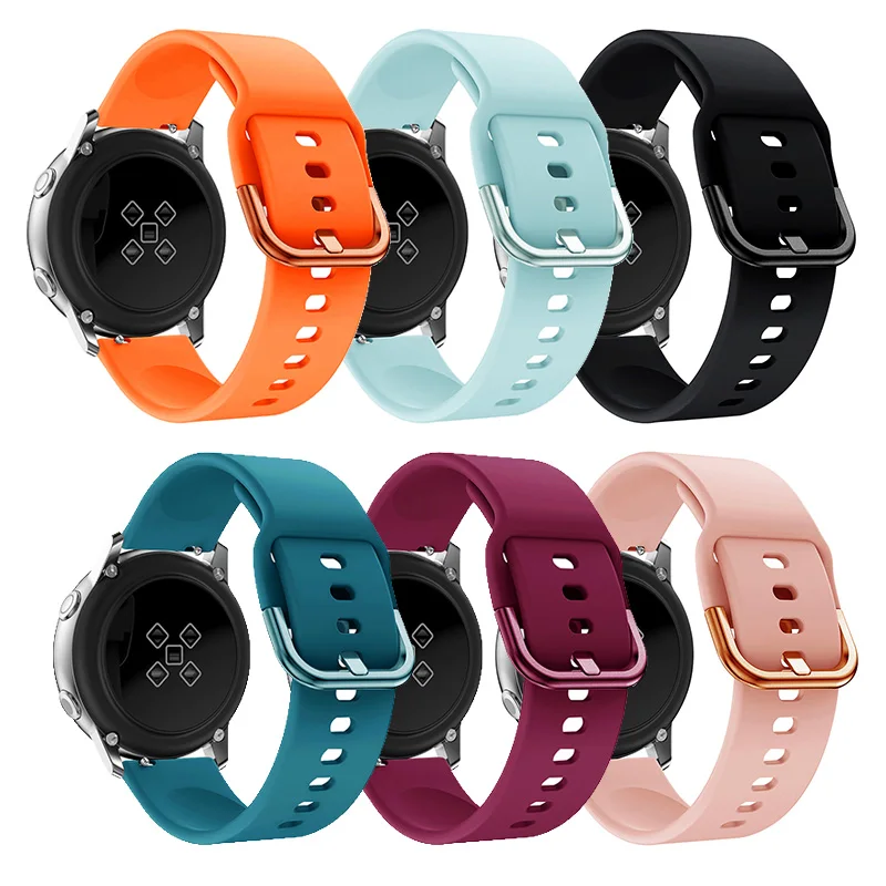 20 mm 22 mm Silikonband für Samsung Galaxy Watch Active 2 Watch 3/4/5 Pro 45 mm 40 mm 44 mm S3 Armband Galaxy Watch 6 Uhrenarmband Image