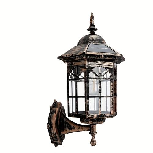 TEMU 1pc - Lampes solaires extérieures et lampes murales solaires, style , rétro médiéval, en de maison, décoratives de . Convient pour , couloirs et entrées